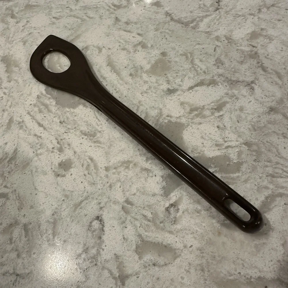 Vintage Brown Pointed Corner Blending Spoon Spatula by Micro‎
